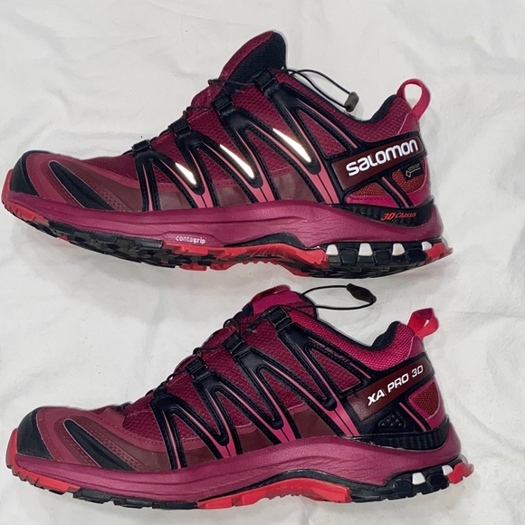 Salomon Women's Pro 3D Athletic Shoes - Burgundy and Black - Picture 5 of 11